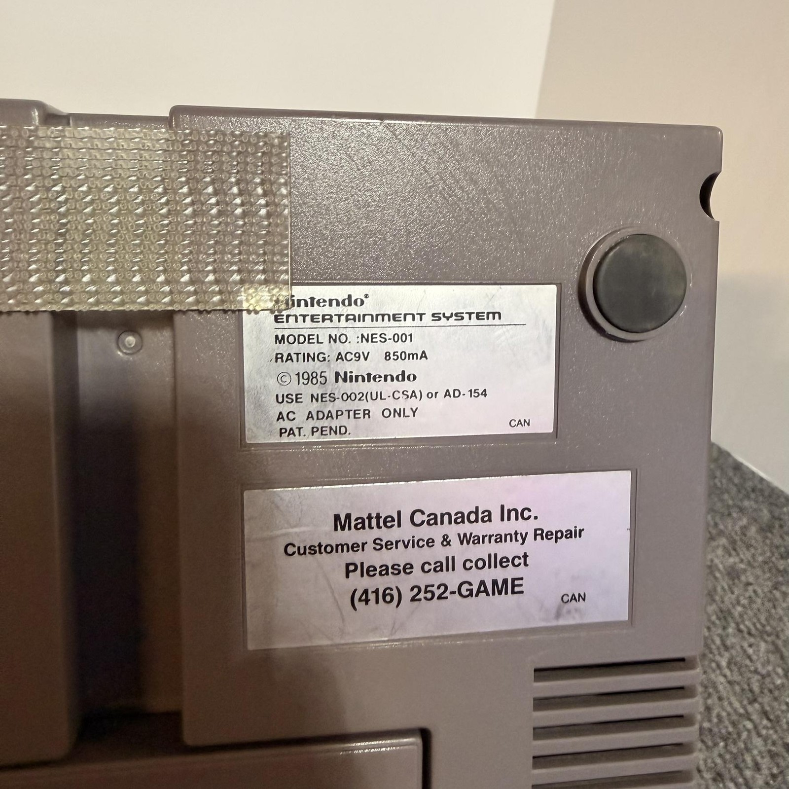 Vintage Nintendo NES-001 Console Gray Japan NTSC-U/C AC Adapter Tested System