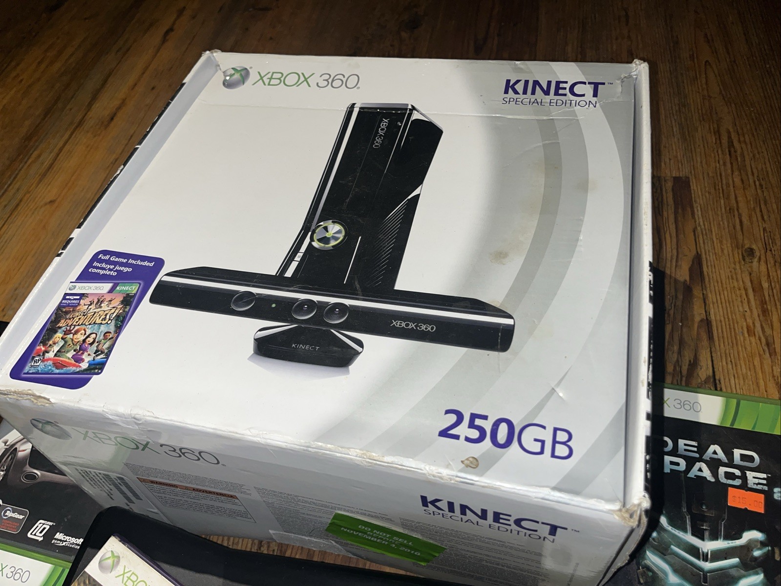 Microsoft Xbox 360 S 250gb Slim & Games – Console Box Cords Kinect Lot Bundle