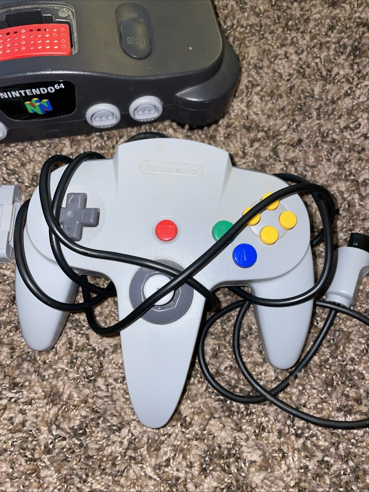 NINTENDO N64 CONSOLE NUS-001 WITH 1 CONTROLLER & CABLES – TESTED