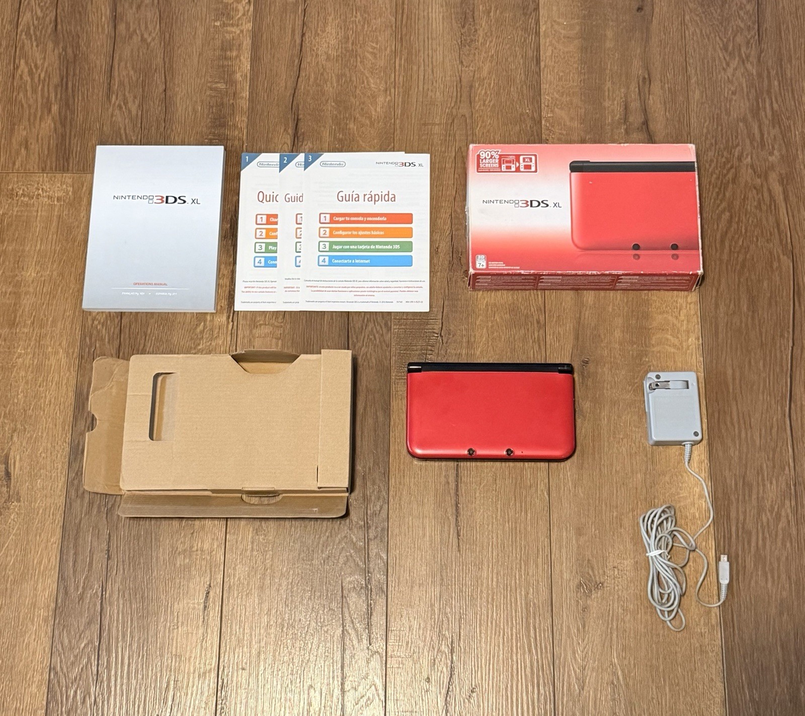 Nintendo 3DS XL Red & Black Handheld Console CIB Complete *READ tested Fast Ship