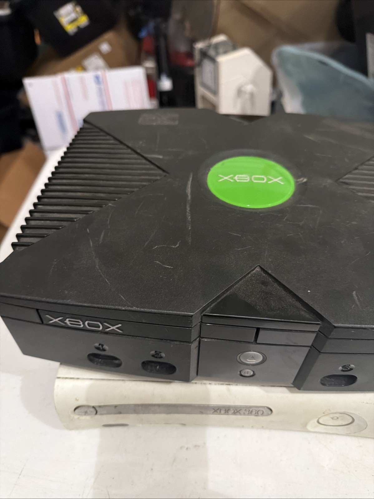 Lot of 2 Microsoft Xbox & Xbox 360 Consoles For Repair Parts AS-IS READ