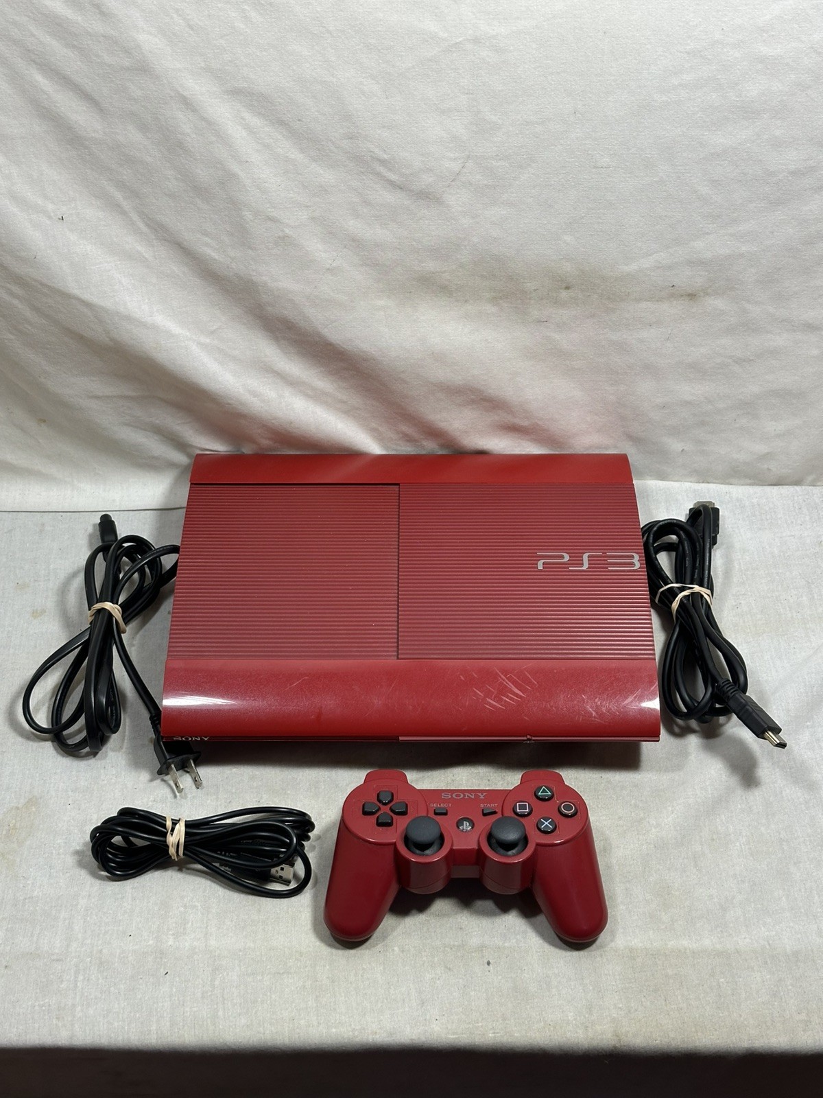 Sony PlayStation 3 PS3 Super Slim Red God of War Console System Bundle – Tested