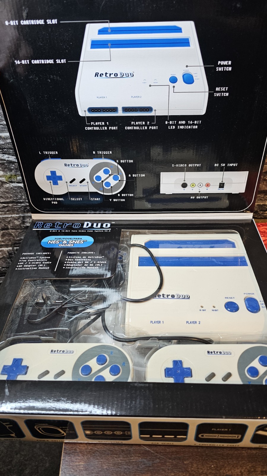 Retro-Bit Retro Duo V2.0 2 in 1 Console System For NES/SNES Games – CLEAN/WORKS