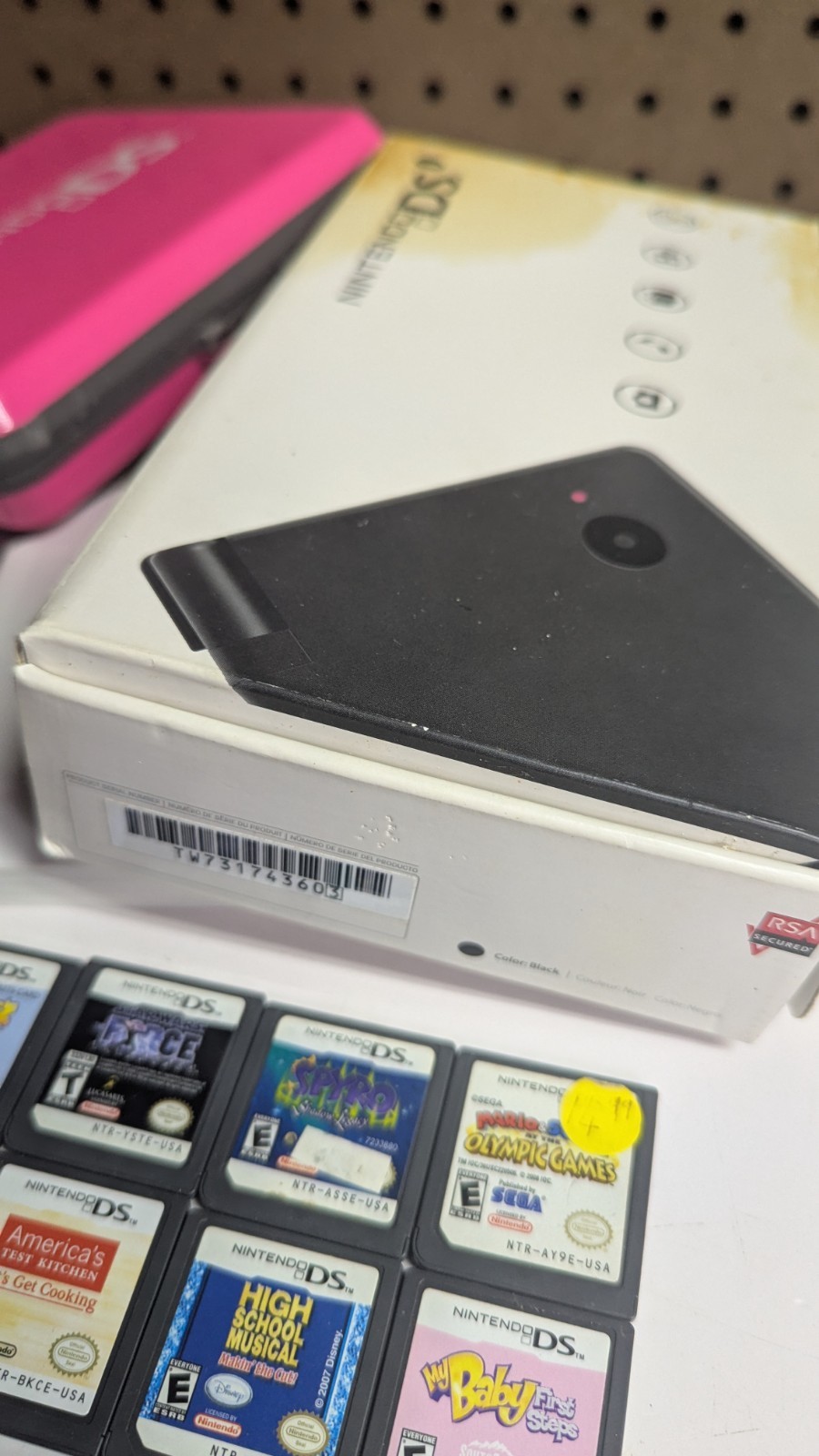 Nintendo DSi Black Handheld Console Bundle – Tested With Charger Stylus + Games