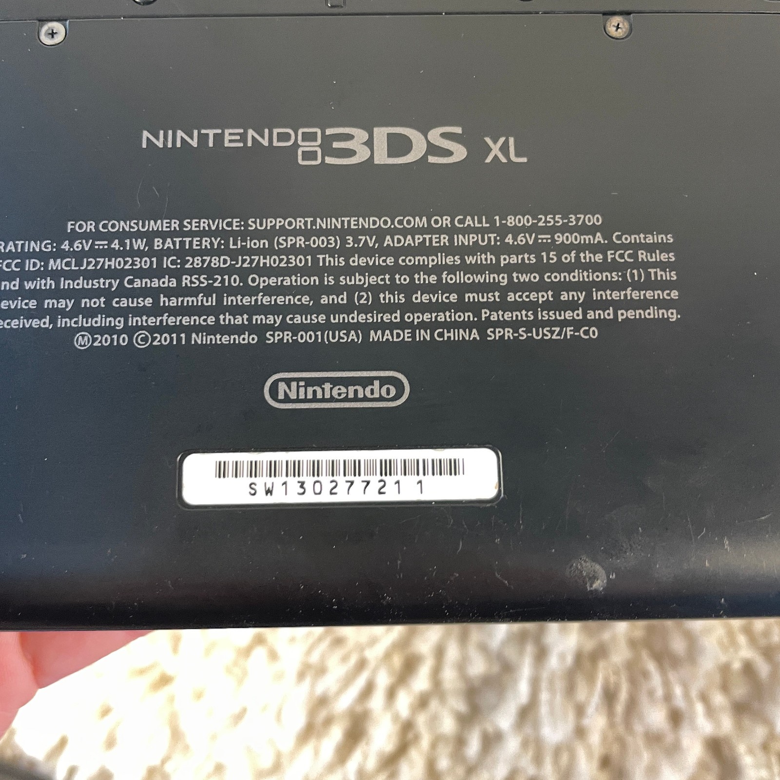 Nintendo 3DS XL Black Handheld Console System SPR-001 Tested