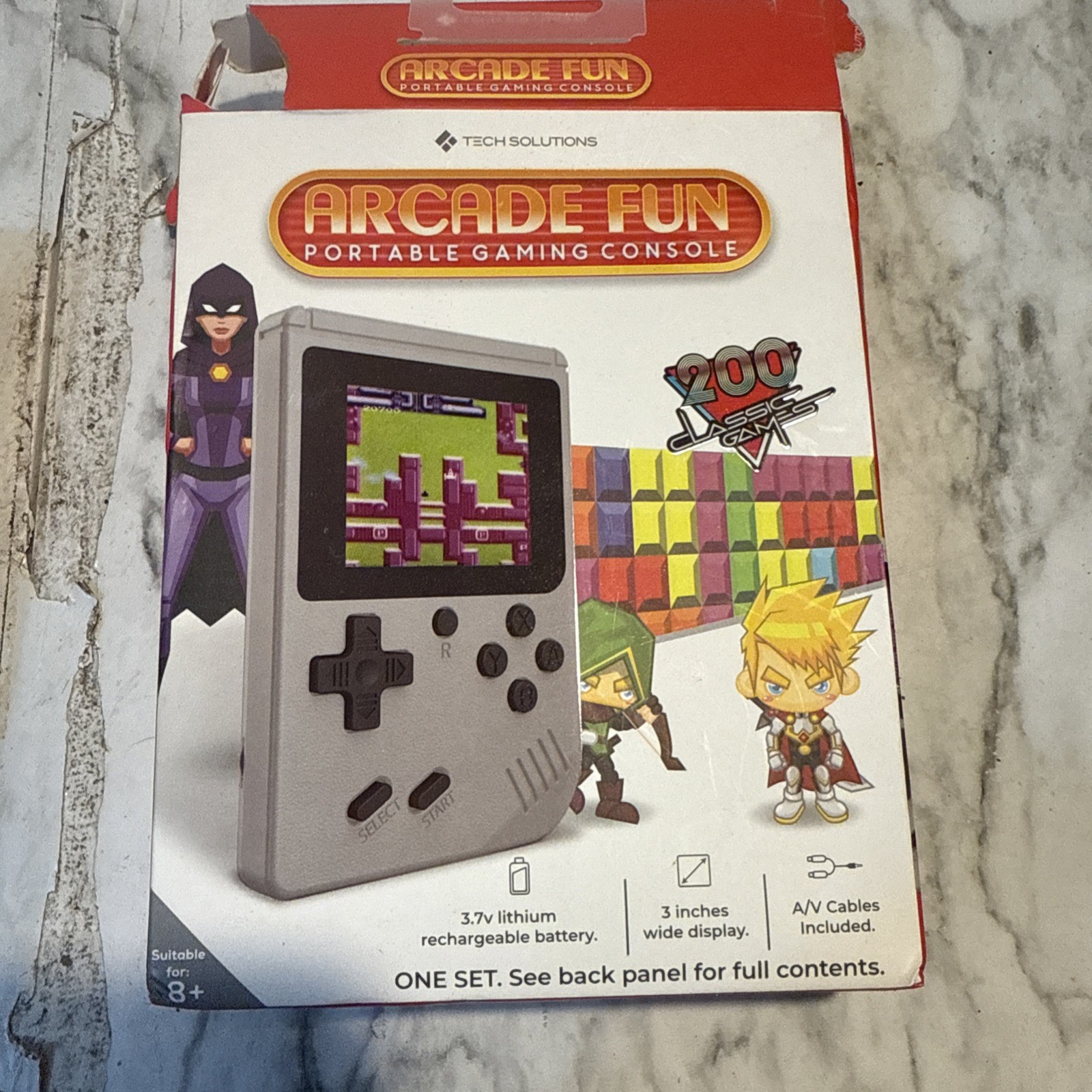 Merkury Innovations Fantastic Arcade Fun Portable Gaming Console 200 Games GREY