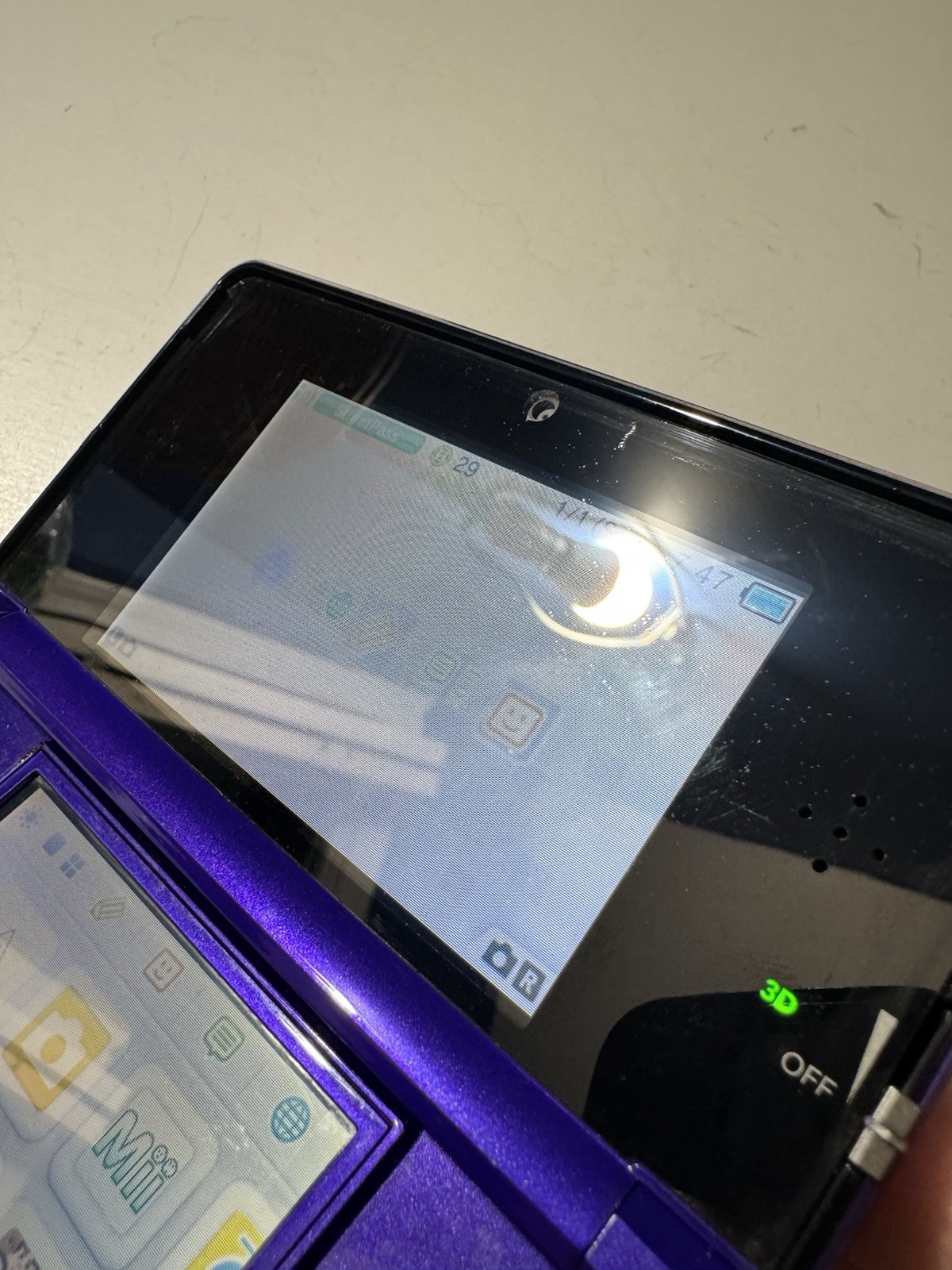 READ Nintendo 3DS Midnight Purple Handheld Game System- Works, No Stylus READ