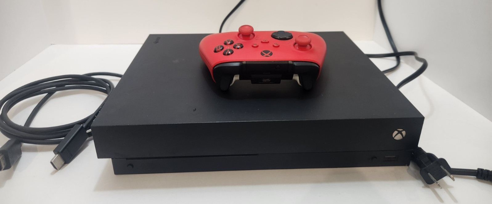 Microsoft Xbox One X Black Model 1787 1TB HD Tested Works W Controller & Cables