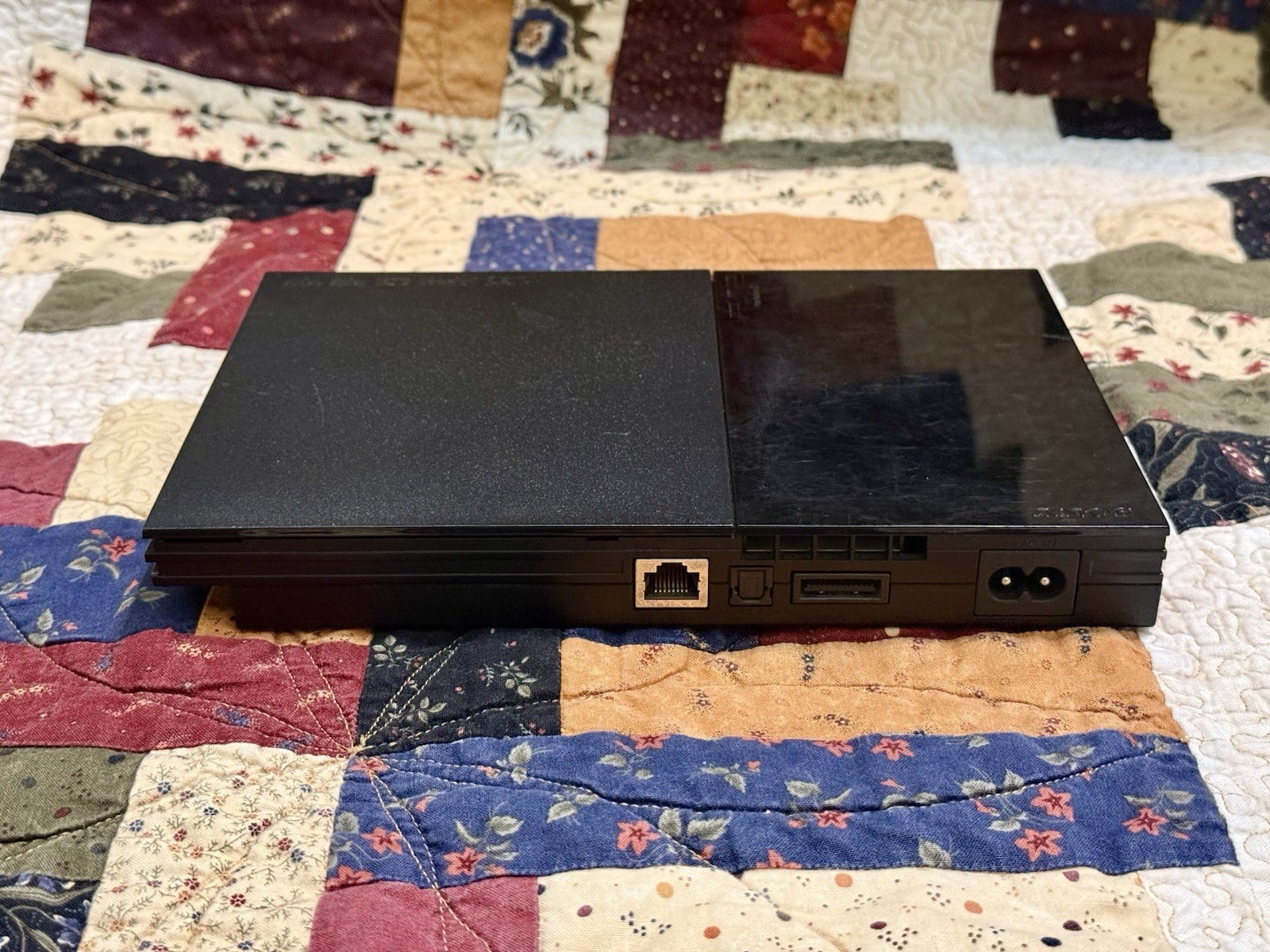 Sony PlayStation 2 Slim 90001 Black Console with Controllers, Game