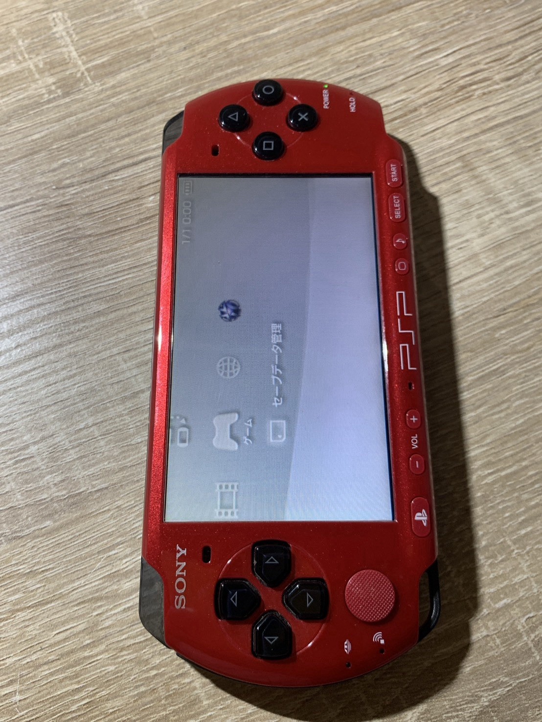 0870 Sony PlayStation PSP 3000 Red Black Normal TESTED
