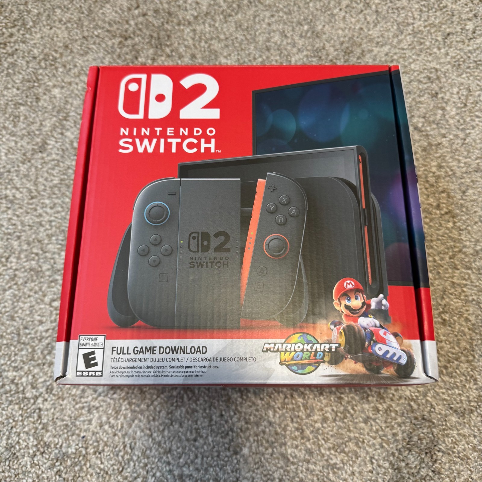 Nintendo Switch 2 Mario Kart World Bundle BOX ONLY W/ Plastic/Manuals/Inserts