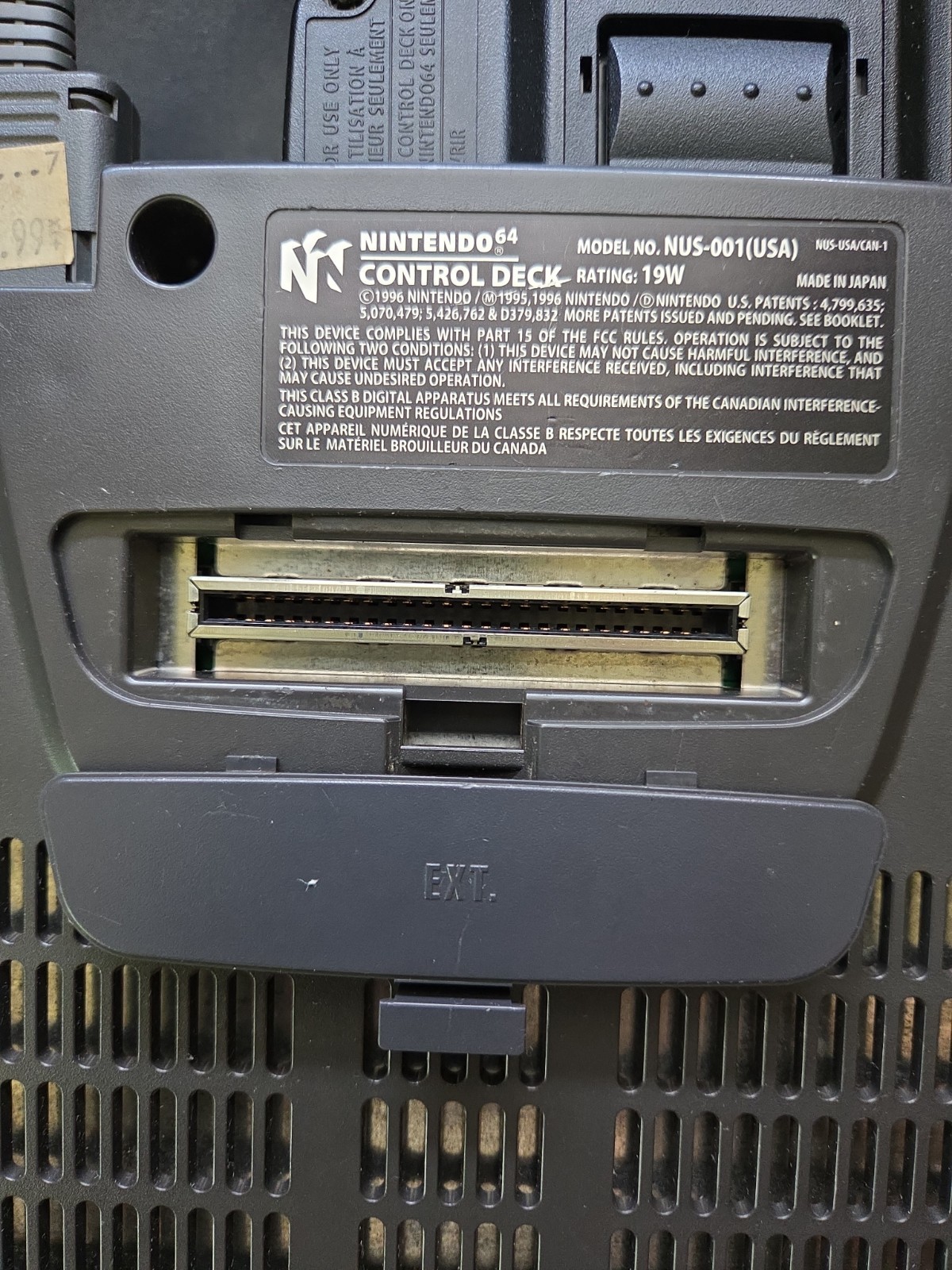 Nintendo 64 NUS-001 (USA) Console For Parts/Repair-Powers On, Cords & Controller