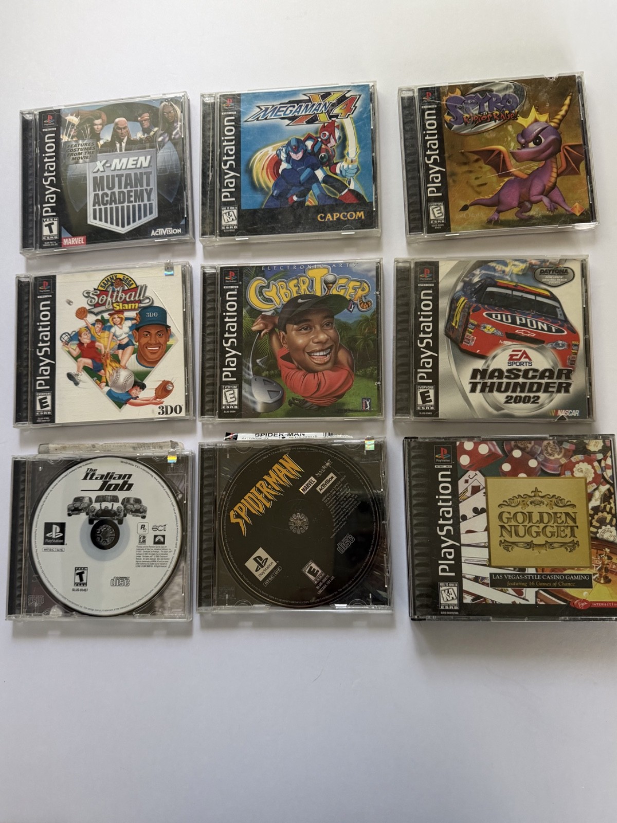 Vtg. Sony PlayStation 1 SCPH-7001 Retro 1998 w/9 games, NOT TESTED