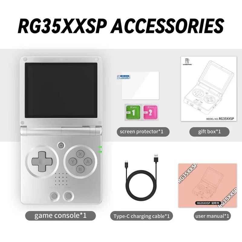 Anbernic RG35XXSP 64GB Handheld Console – Silver