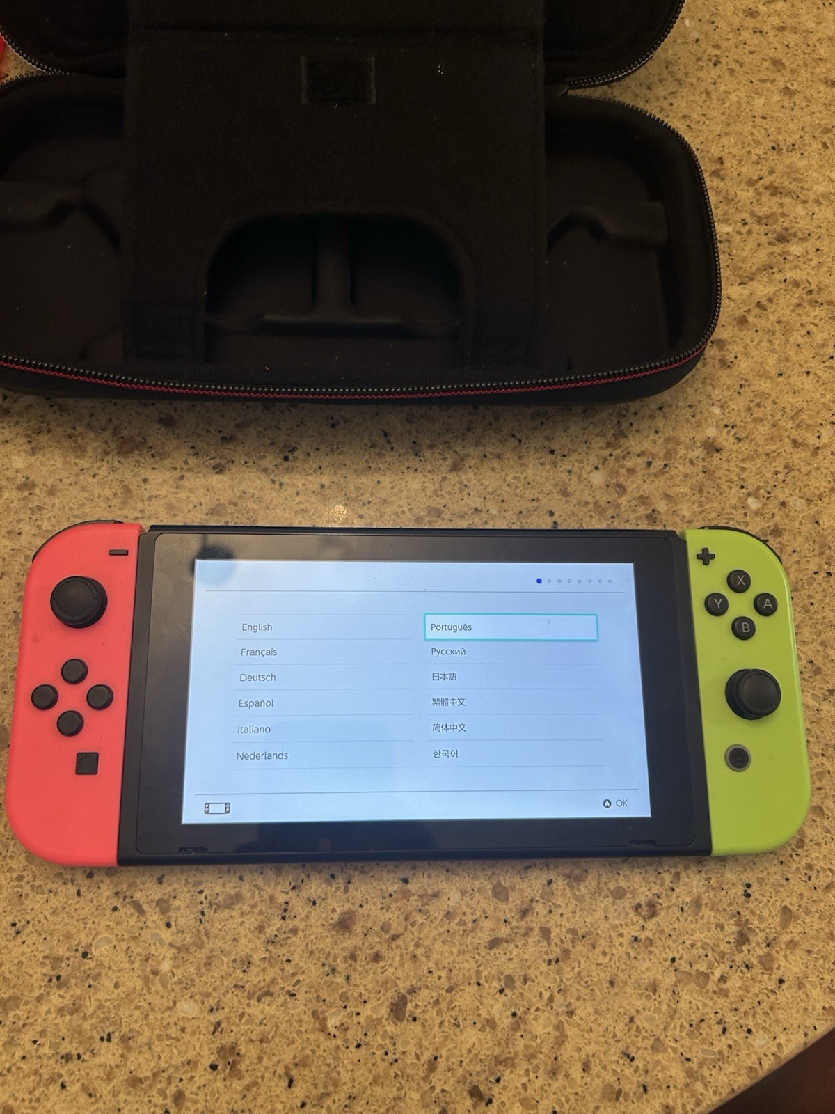 Nintendo Switch HAC-001 Console 32GB 720p Pink/Green Joy-Con Working Fully Wiped