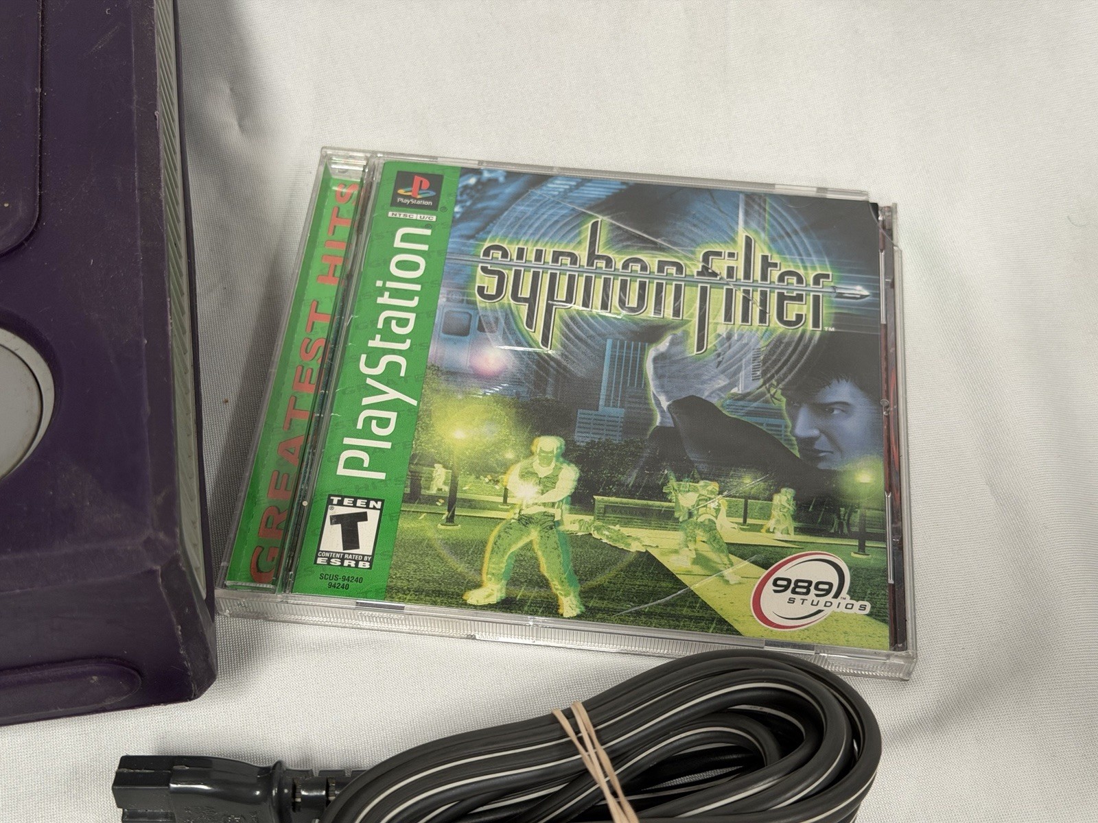 Sony PlayStation 1 PS1 Console Bundle w/ Controller SCPH-7501 W/ Cover & Case