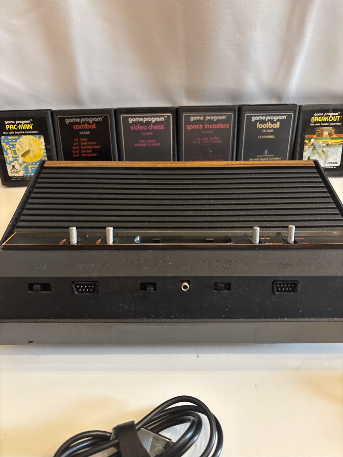 VTG Atari CX-2600 Video Game Console Bundle Tested/Works 7 games 1 Manual 4 Cont