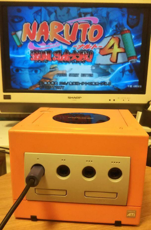 Nintendo GameCube Launch Edition Orange Game Console DOL-001 Adapter & AV Cable