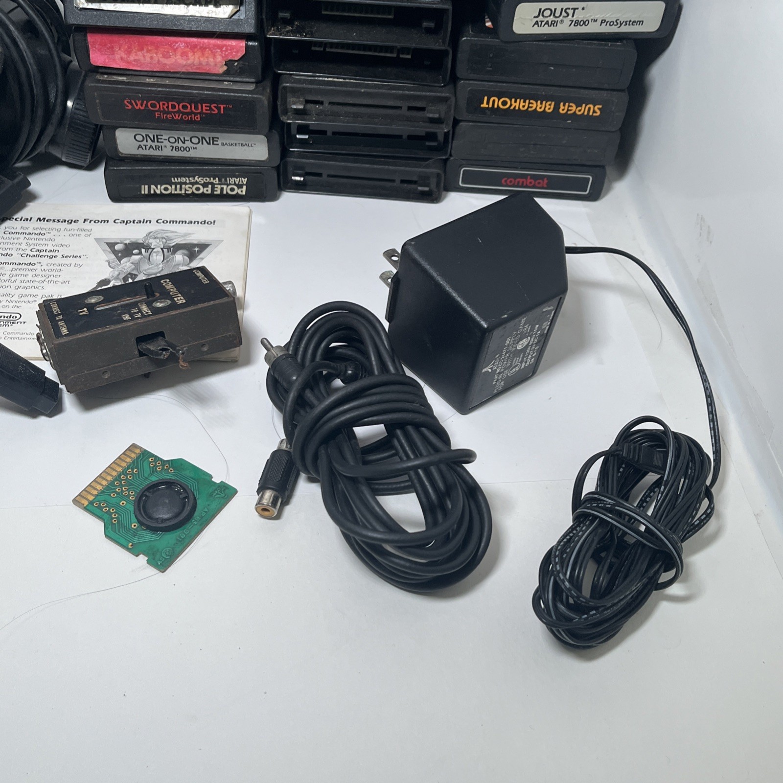 Atari 7800 Console, 2 Controller And 29 Games Lot + Cables READ DESC