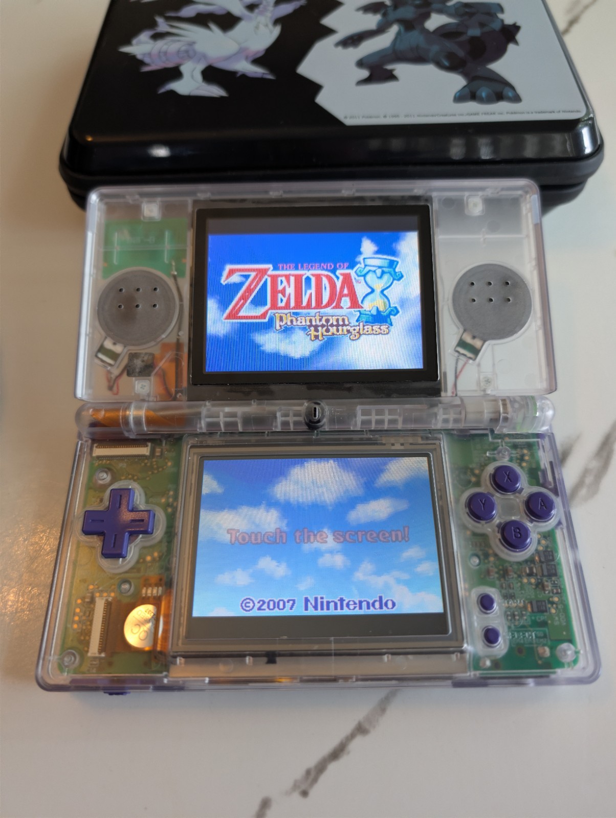Nintendo DS Lite Console Clear And Purple Zelda Bundle