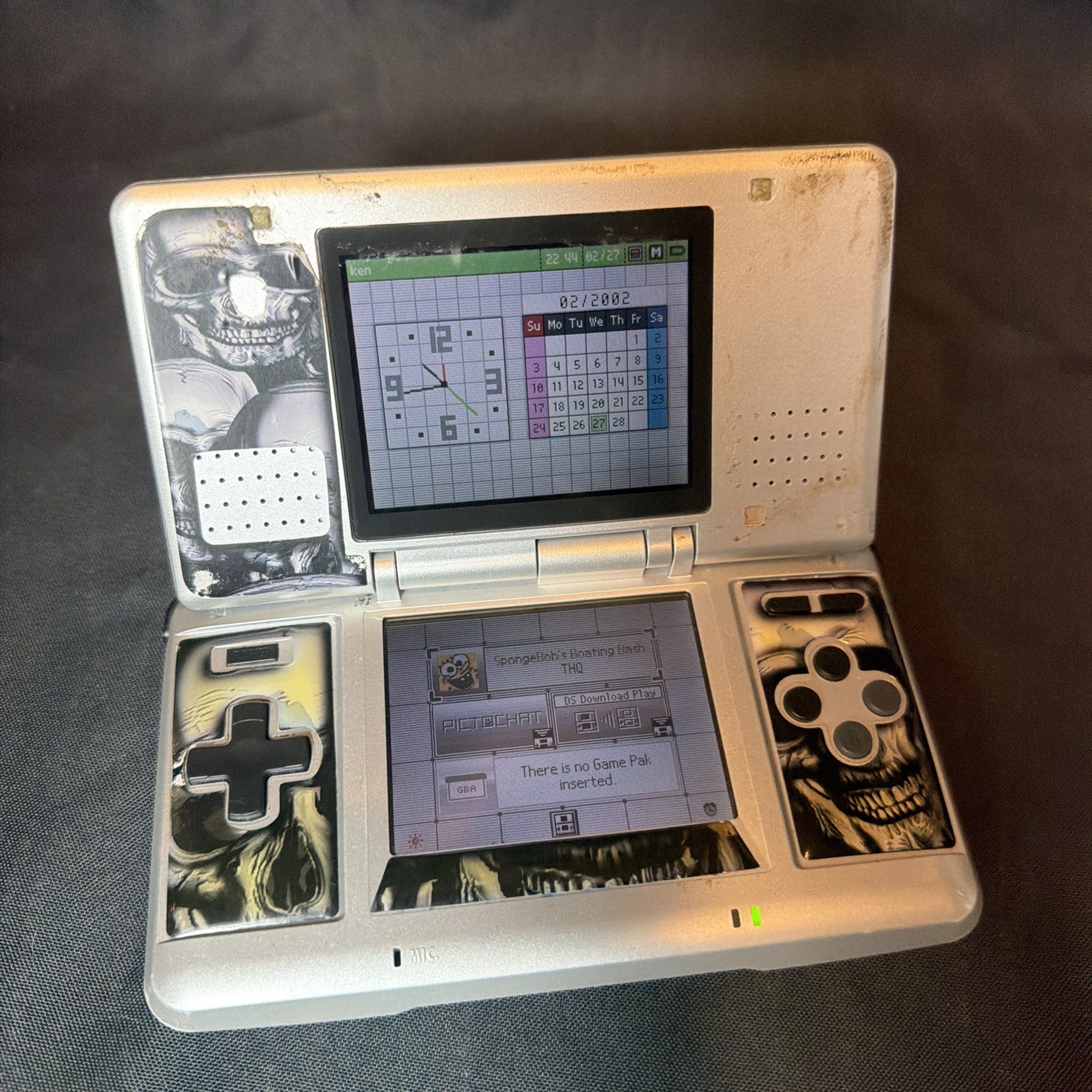 Nintendo DS Original Console NTR-001 Titanium Silver w/ charger – Working (READ)