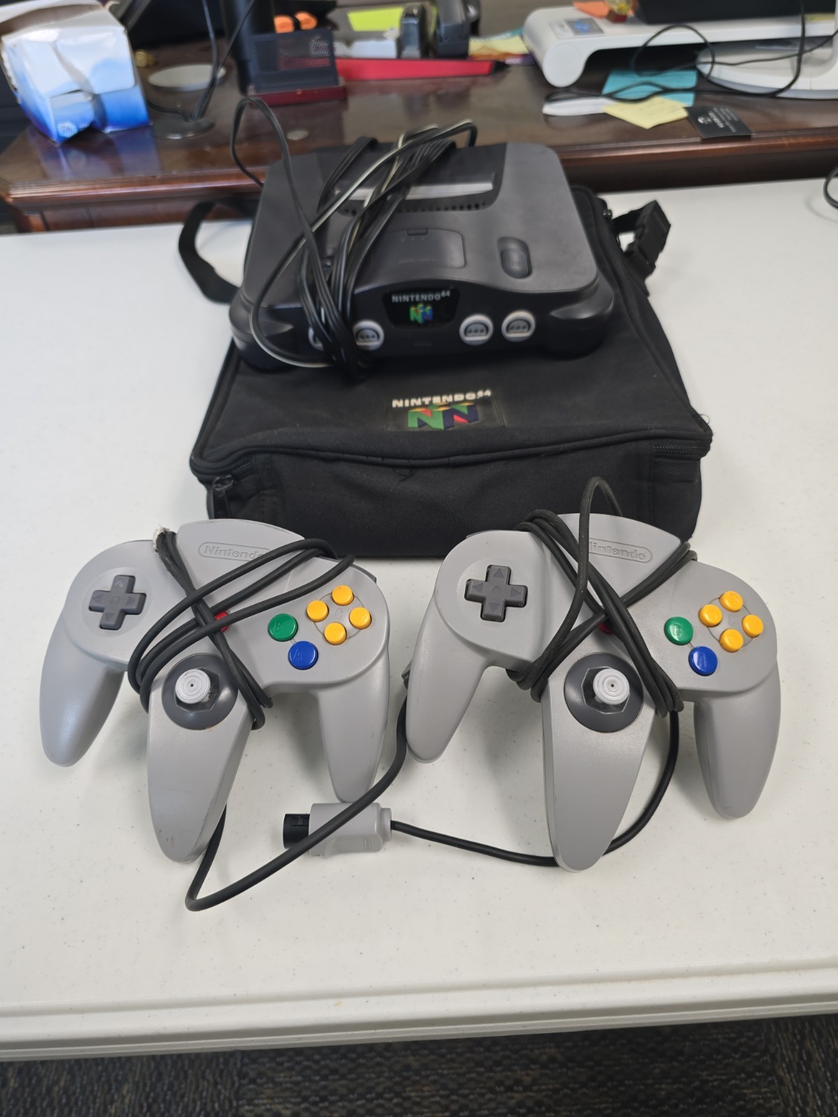 Nintendo 64 N64 Console Bundle Tested Working 2 Controllers OEM Power AV