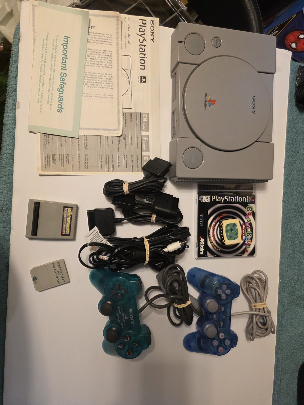 Sony PlayStation 1 Lot One Console One Game And Two Controllers See Description