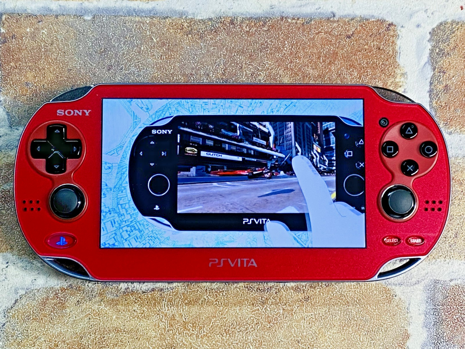 SONY PS Vita PCH-1100 Cosmic Red Japan Tested Charger 16GB Mobile Case EX