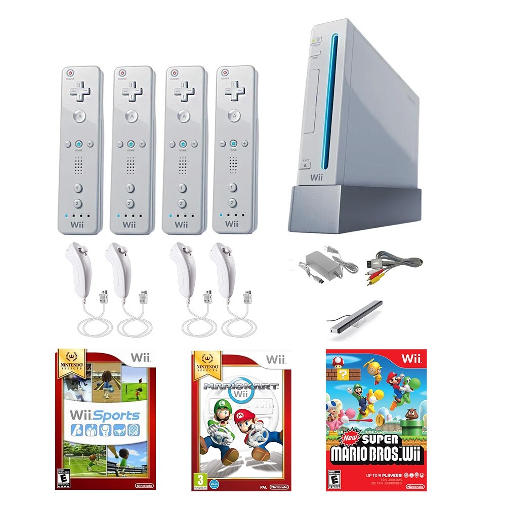 Nintendo Wii Game Console Bundle Picker ~ Mario Kart, Wii Sports, Mario Bros.