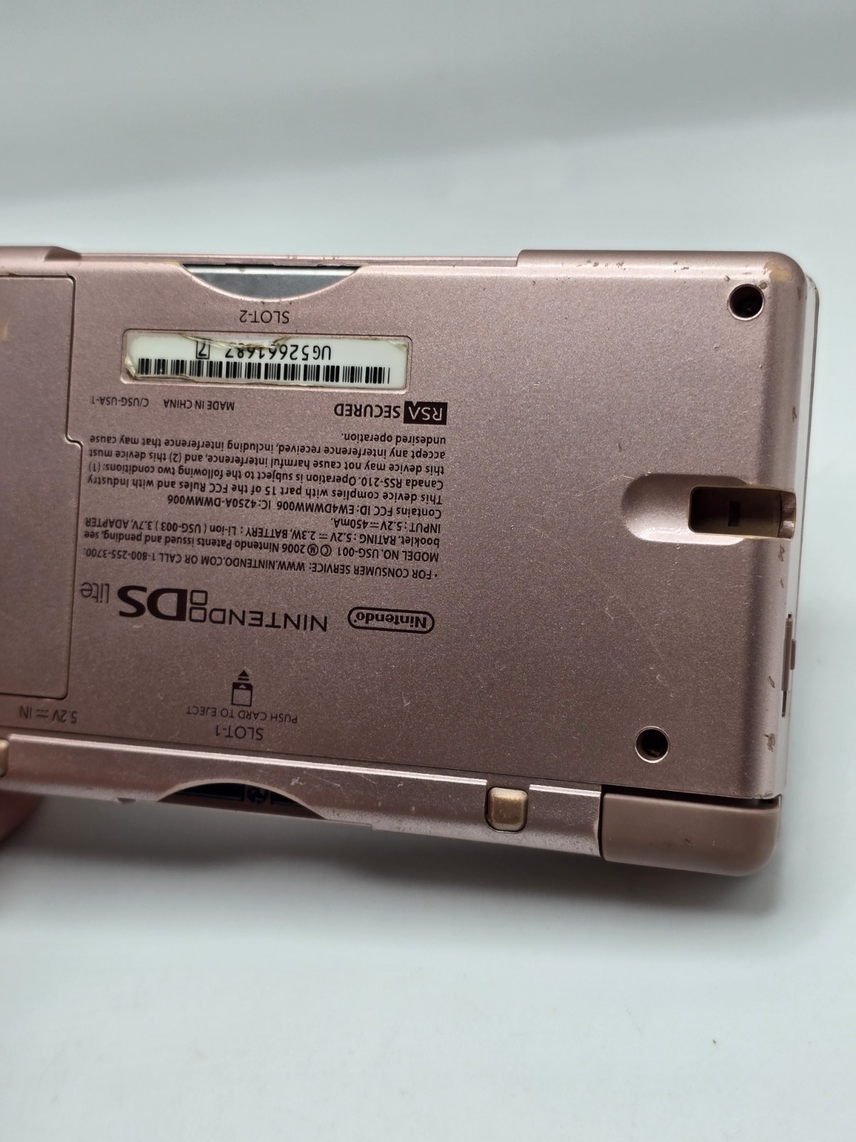 Nintendo DS Lite USG-001 Console Metallic Rose Console w/Charger – TESTED