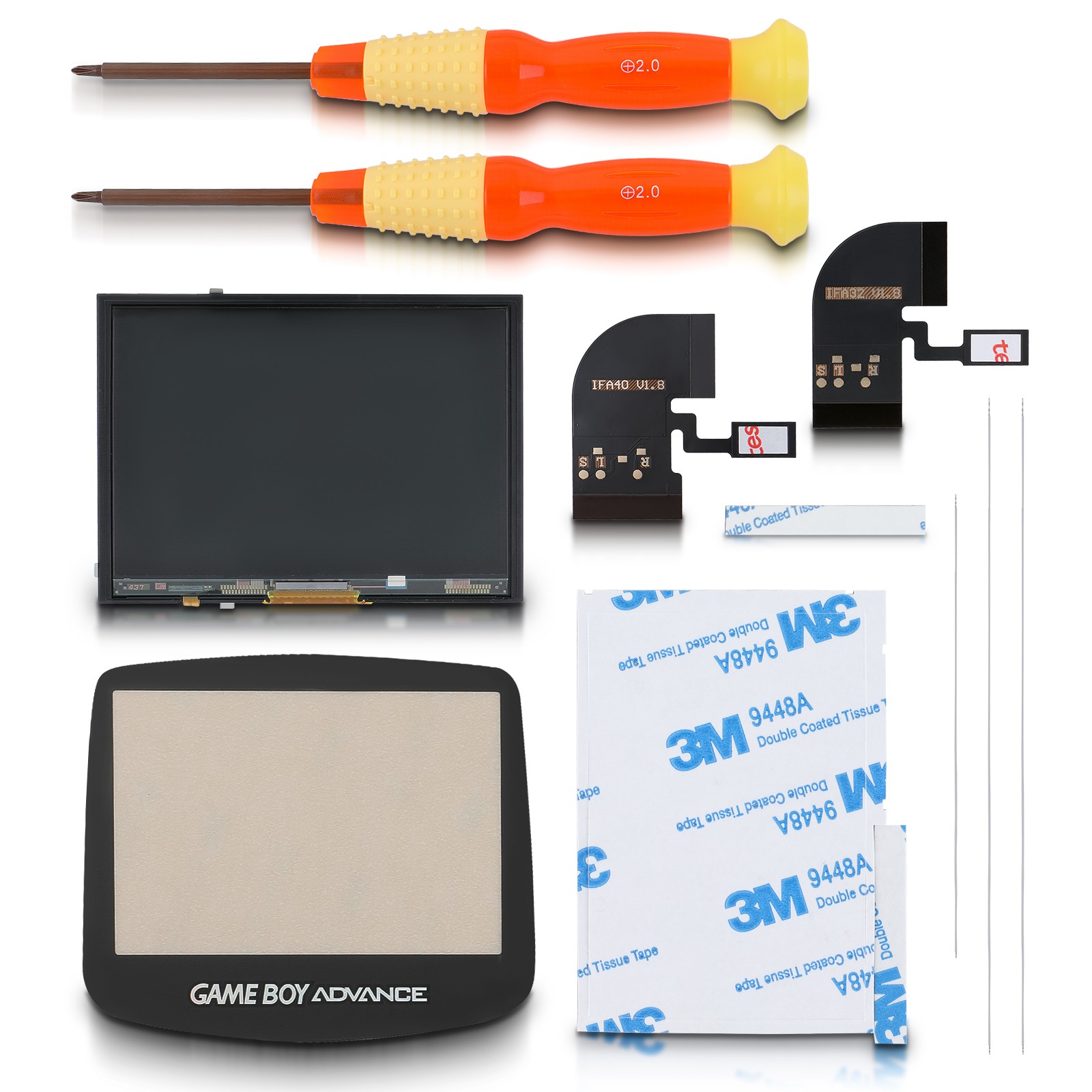 For Nintendo Gameboy Advance IPS V2 screen Backlit Mod LCD Backlight Kit US GBA