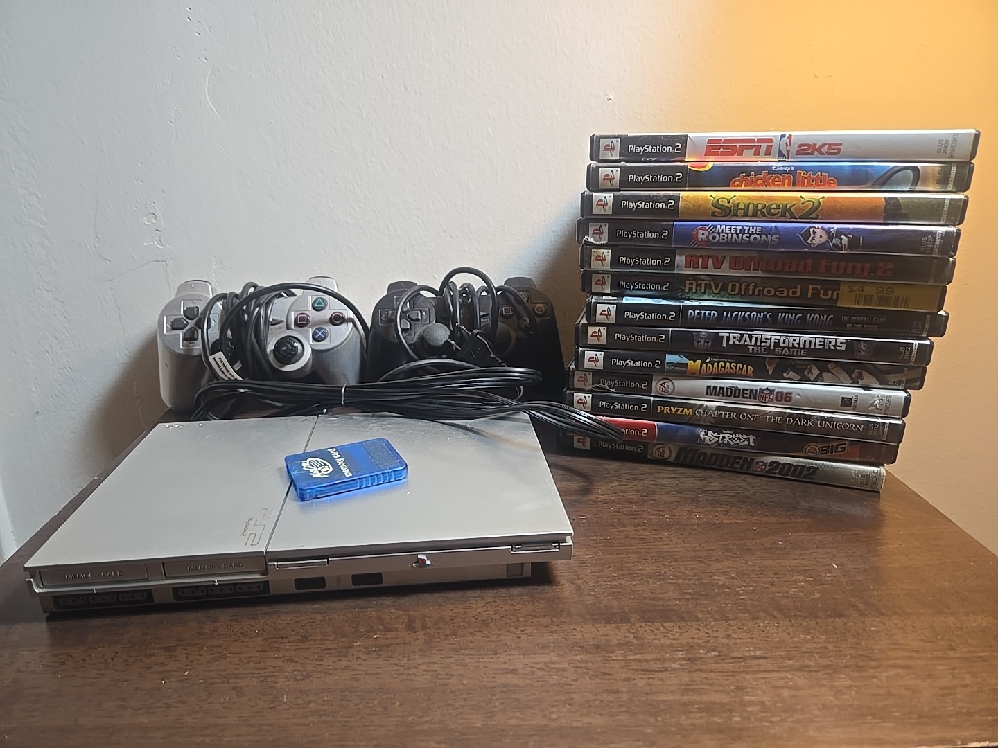 Sony PS2 Slim Console SCPH-90001 S Bundle with 13 Games 2 controllers