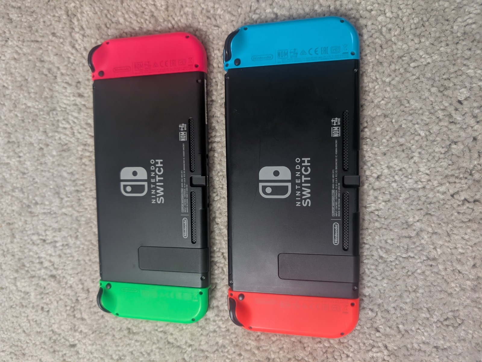 Two Nintendo Switches With Docks And HDMI Cord