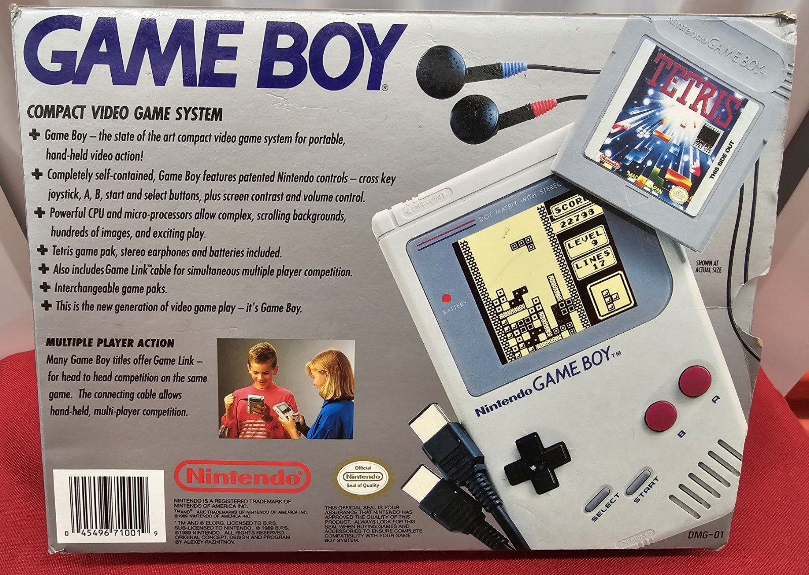 Original Nintendo Game Boy Console DMG-01 w/Box Console Manual Reg Card No Game