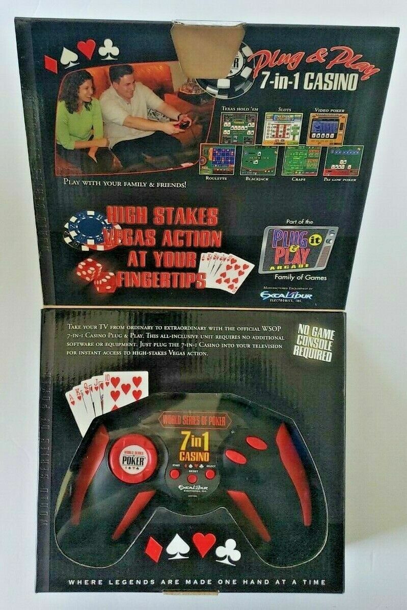 World Series of Poker Plug and Play 7-in-1 Casino by Excalibur New Package SH5