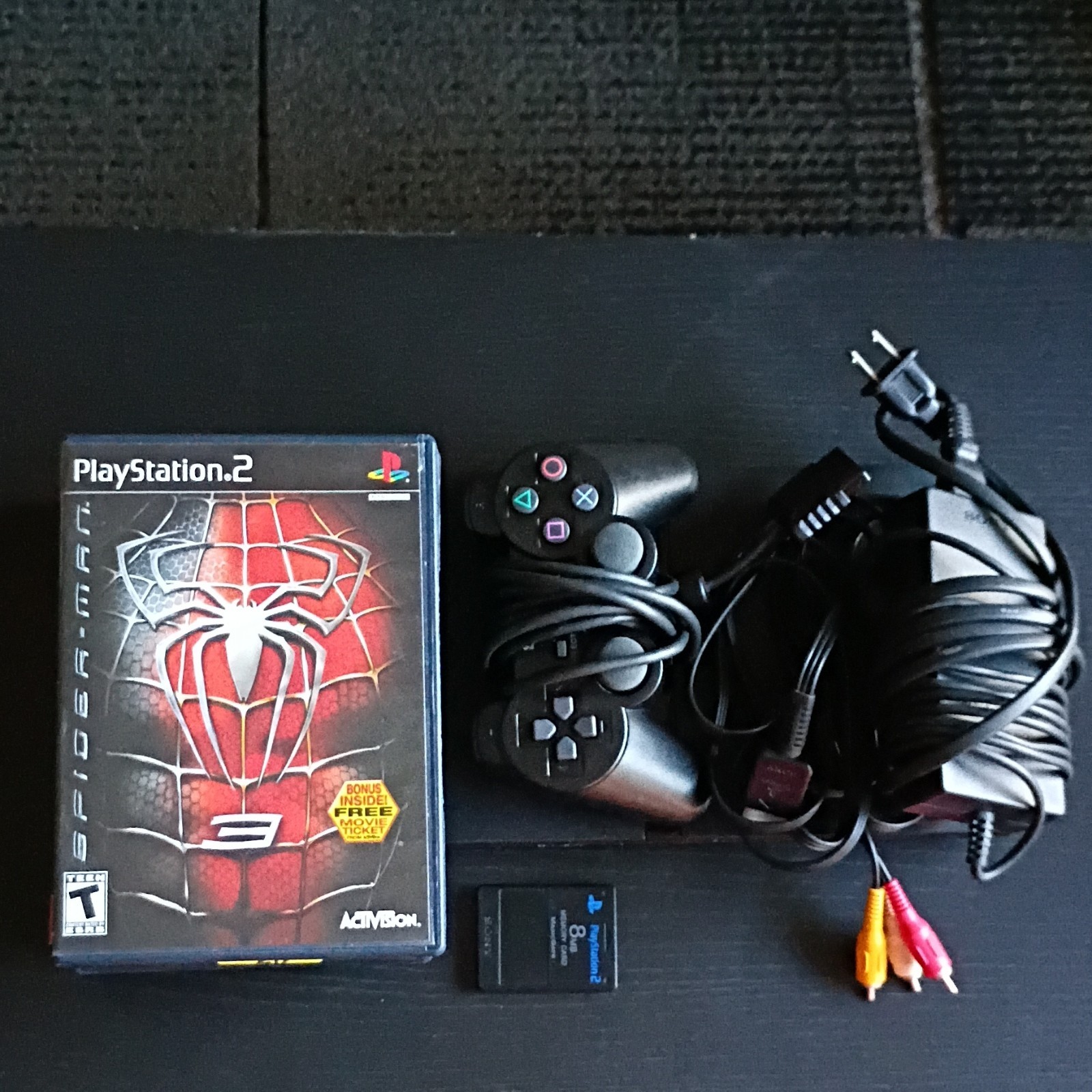 PS2 Slim Console Spiderman 3 Bundle: 7 Games, Controller & Memory Card (Tested)