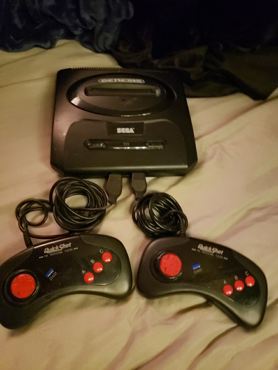 Classic SEGA GENESIS W/ TWO QUICKSHOT CONTOLLERS (NO CABLES)