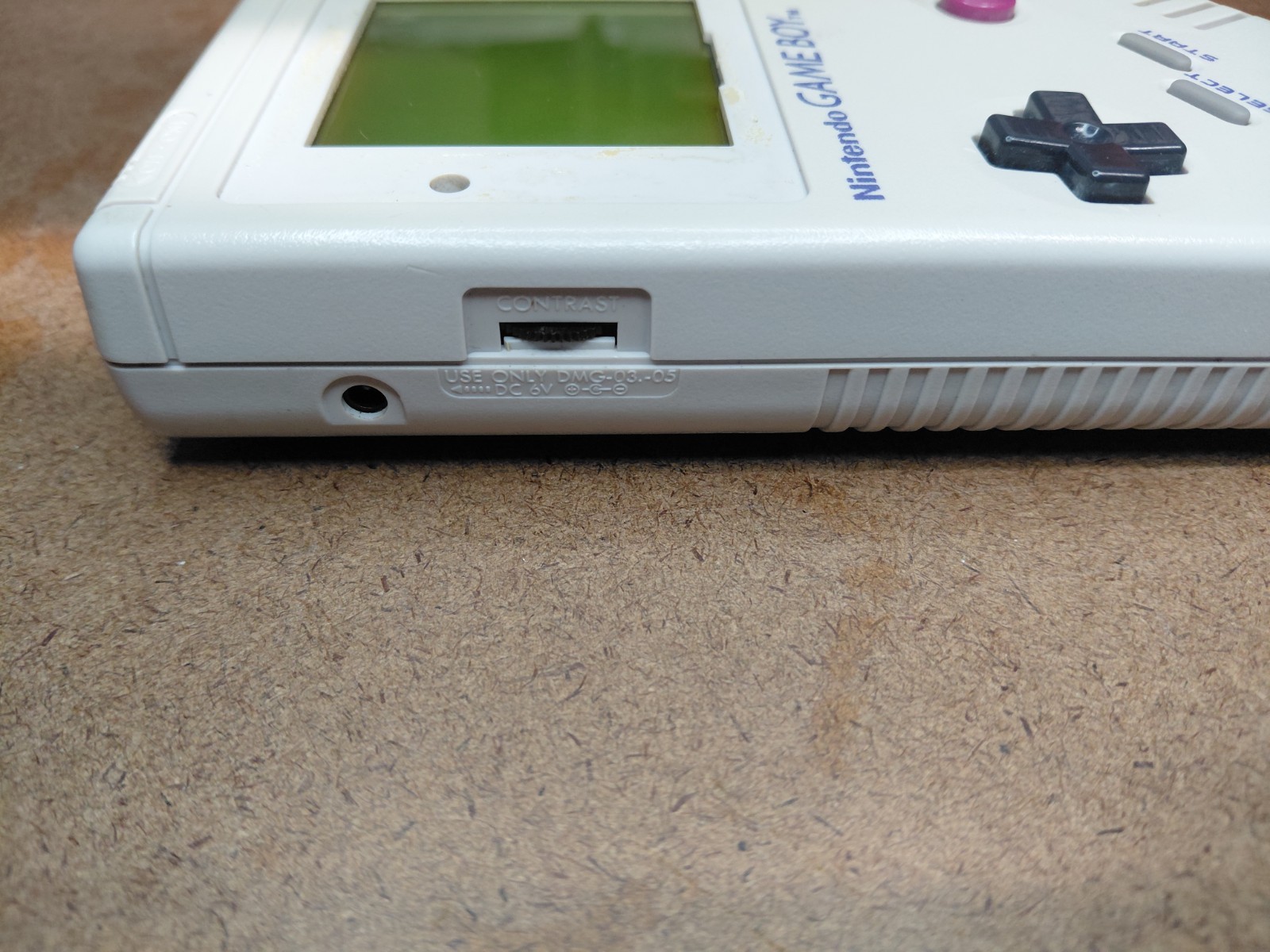 Nintendo Game Boy DMG-01 Handheld System Gray Region Free 1989 Headphone Jack.