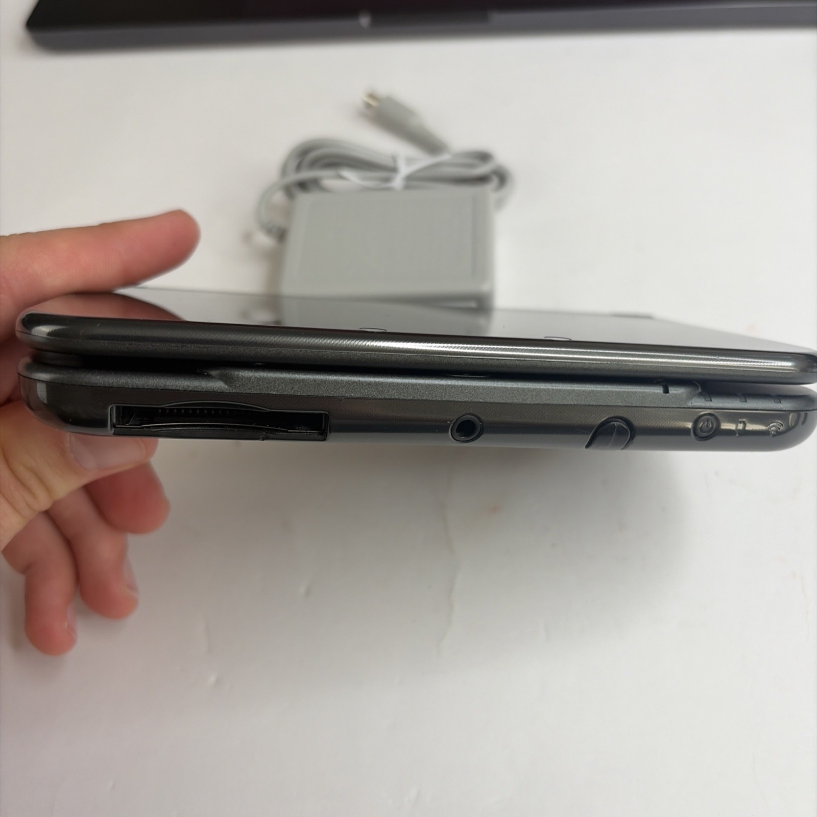NICE! New Nintendo 3DS XL Gray Black Console Top IPS Charger Stylus US Version