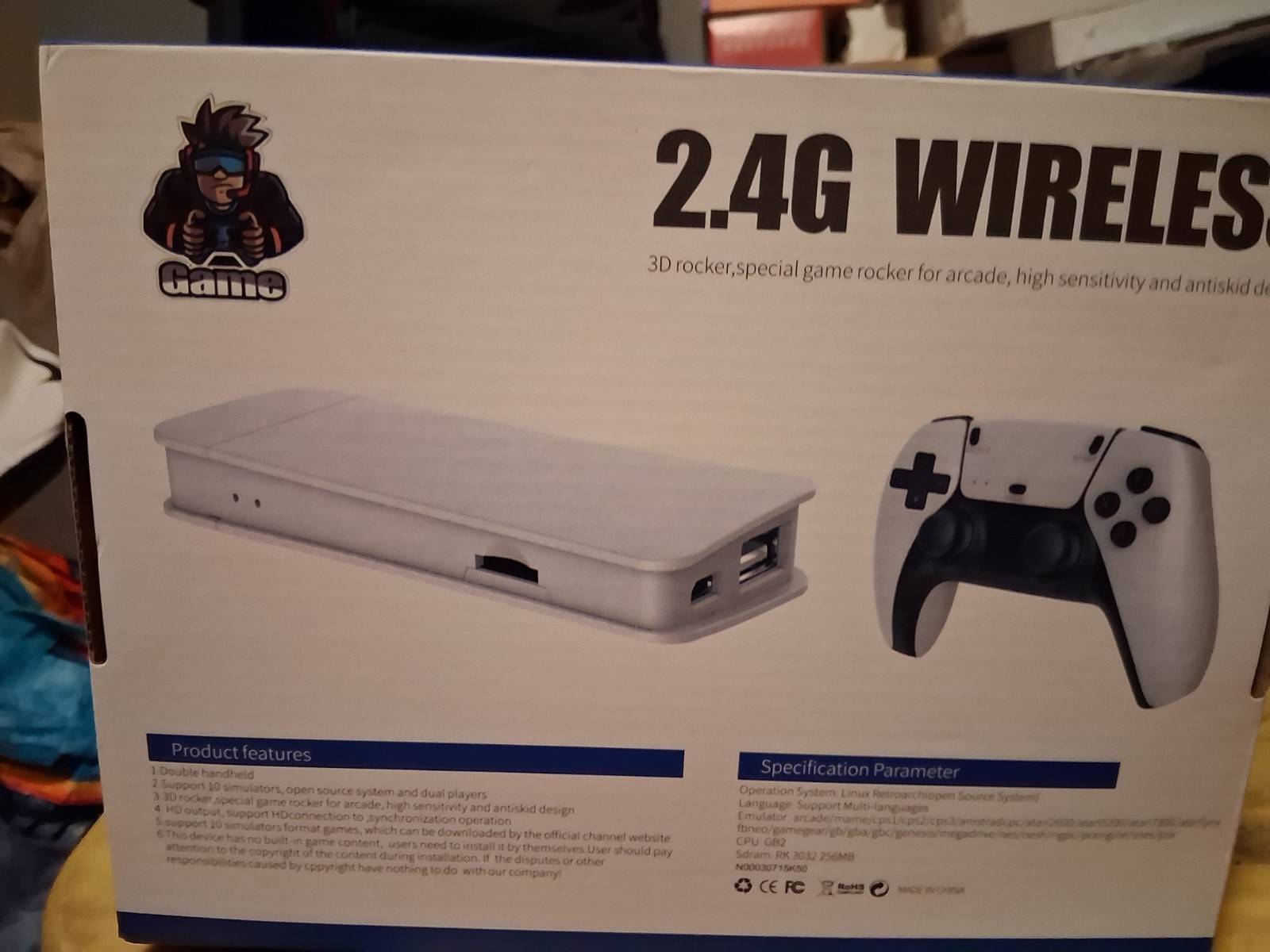 Game 2.4G Wireless Home Console Double Handheld 3D Rocker 4K UHD HDMI USB-A