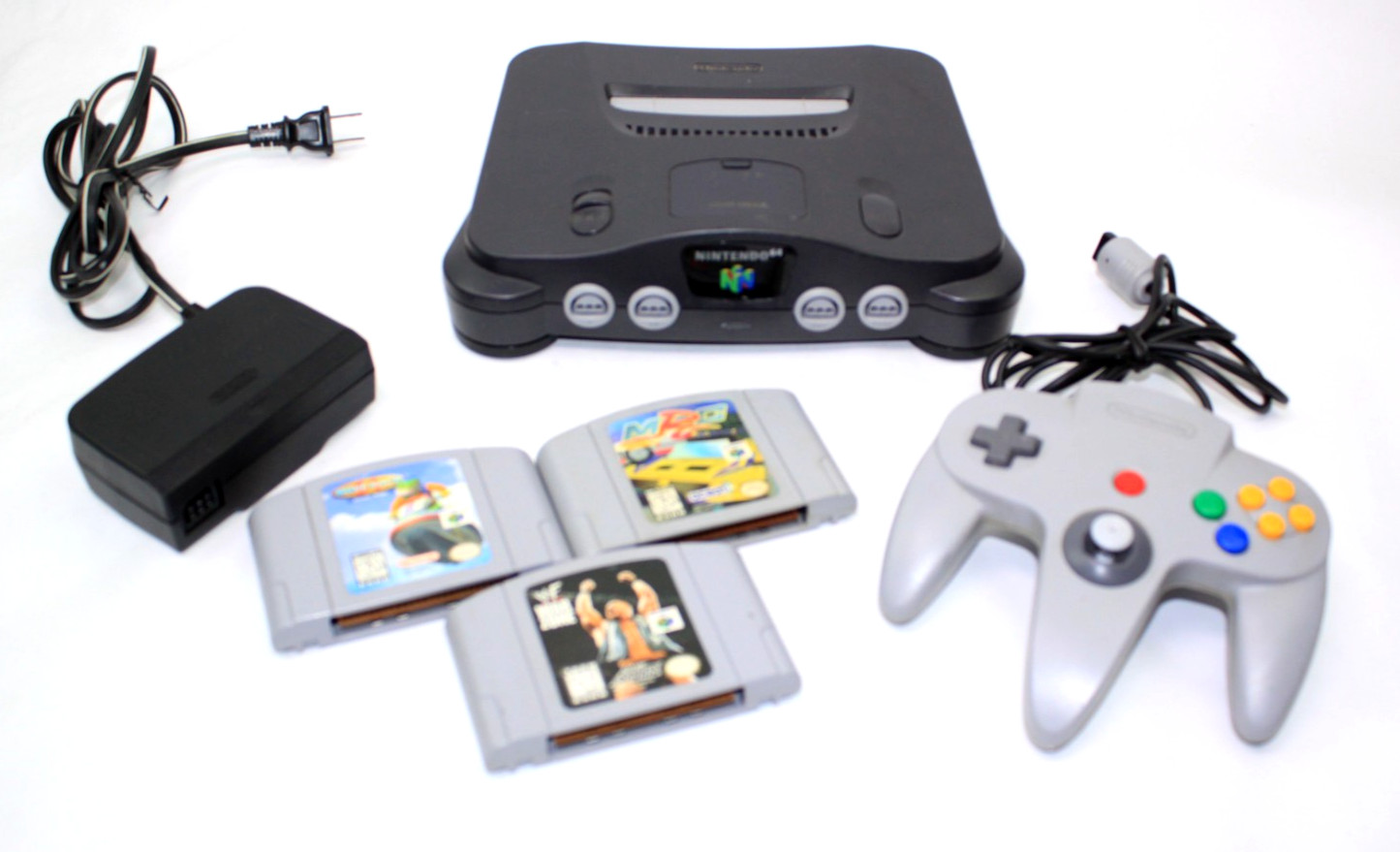 Nintendo 64 N64 Console NUS-001 w/ 3 Games Wave Race – MRC – WF War Zone