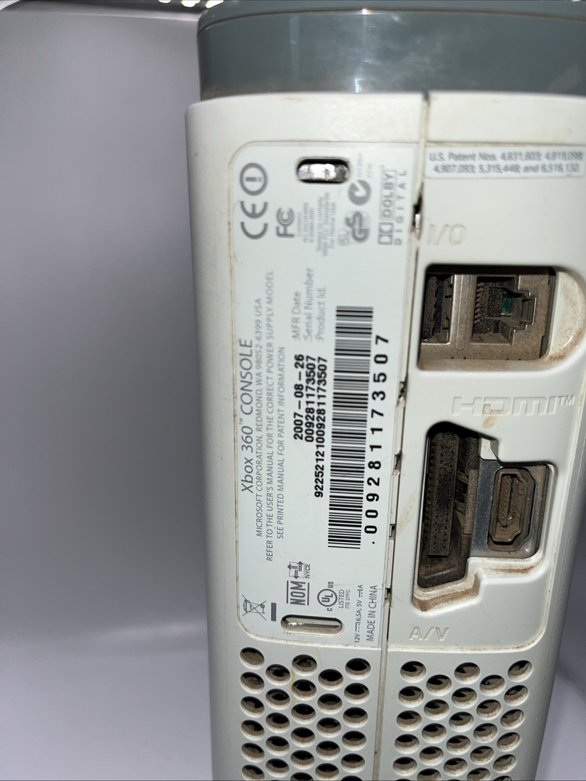 Microsoft Xbox 360 Untested – For Parts Red Ring 3/4 Flashing Console Only