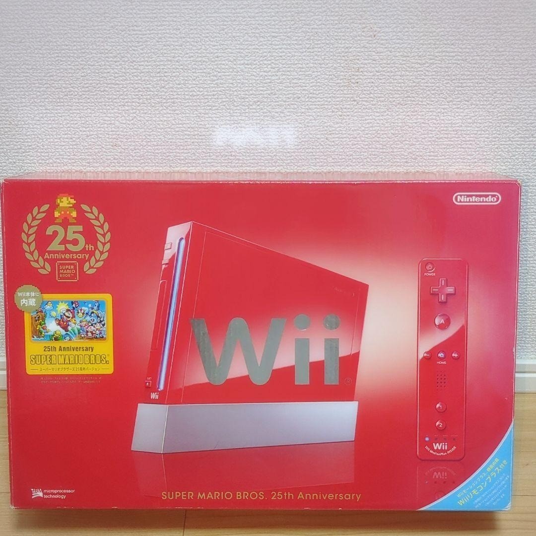 Nintendo Wii Console Super Mario Bros.25th Anniversary Red Edition CIB Tested JP