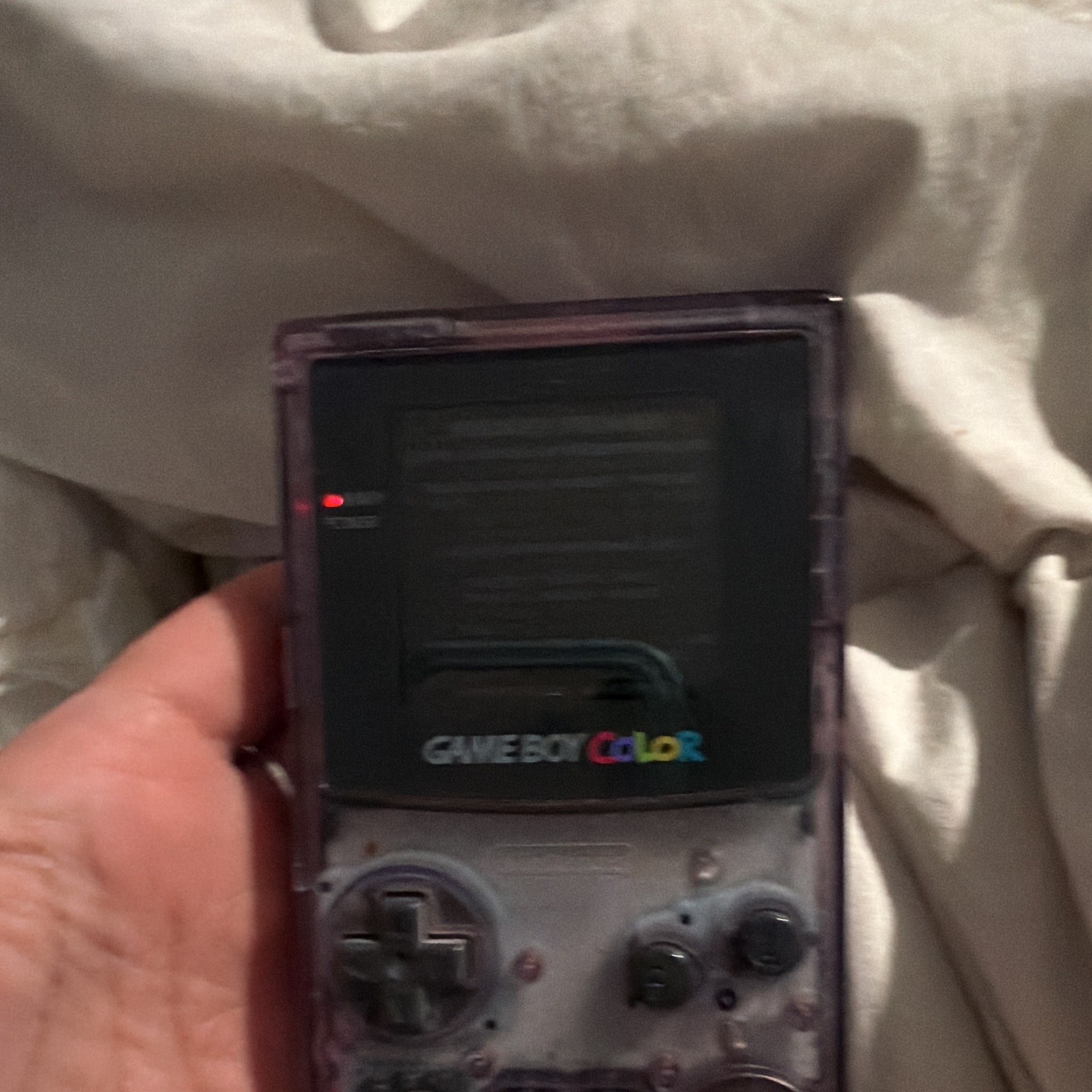 Nintendo Game Boy Color CGB-001 Handheld System Clear Purple w/ Headphone Jack