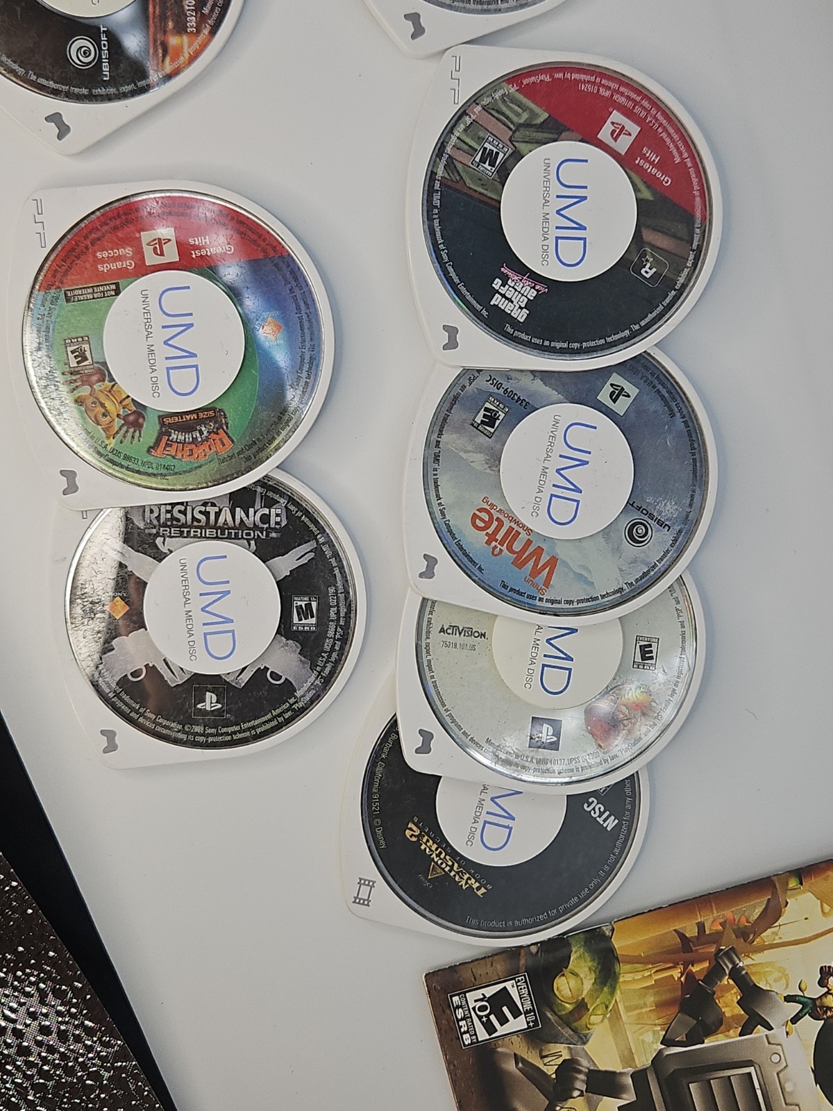 Sony PSP 3001 Silver Portable Handheld Console System Bundle With 12 Games Case