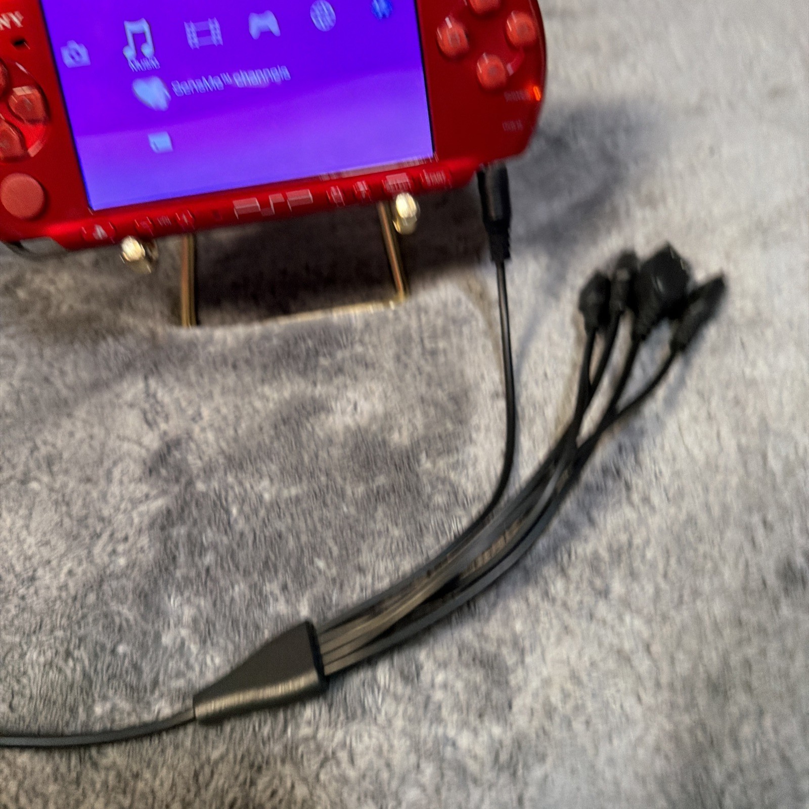 Sony PSP 3000 RED UMD DRIVE NOT WORKING 128 Gb Micro Sd CARD included