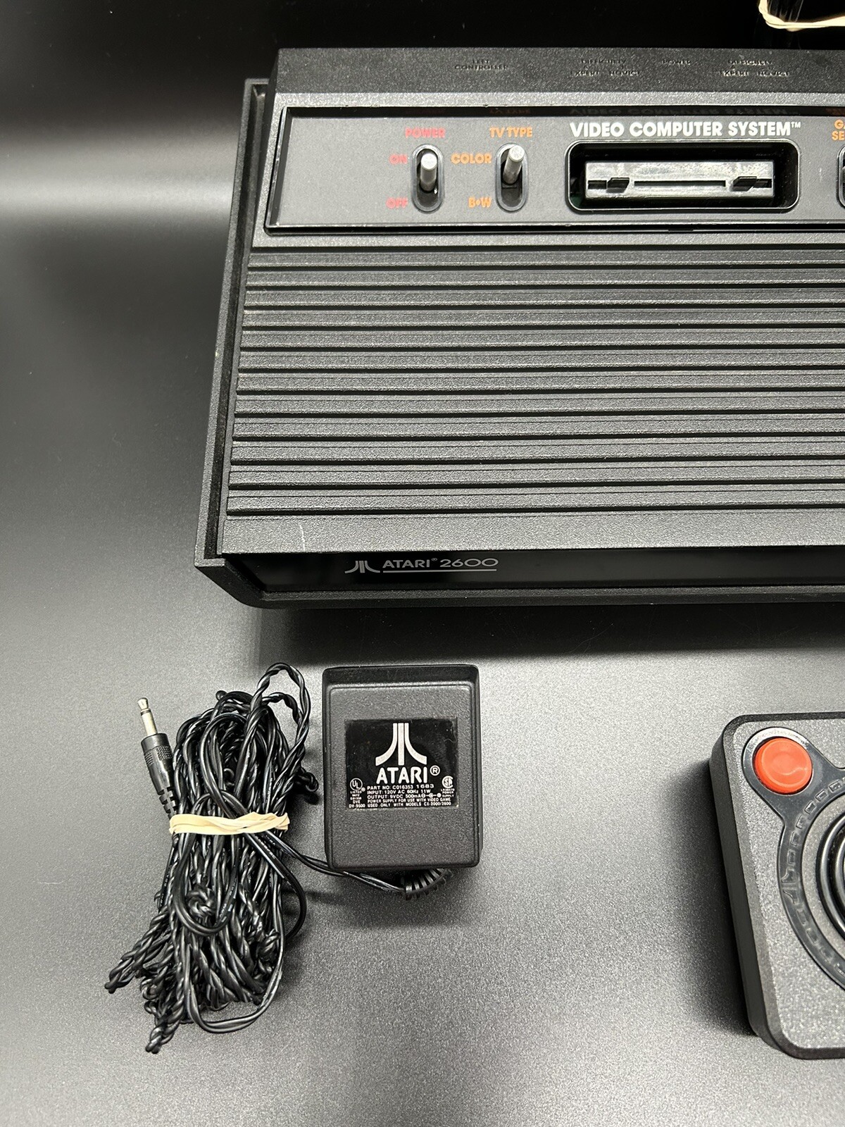 Atari 2600 Darth Vader Black Console 1 Controller OEM Power Cord Tested WORKS!!!