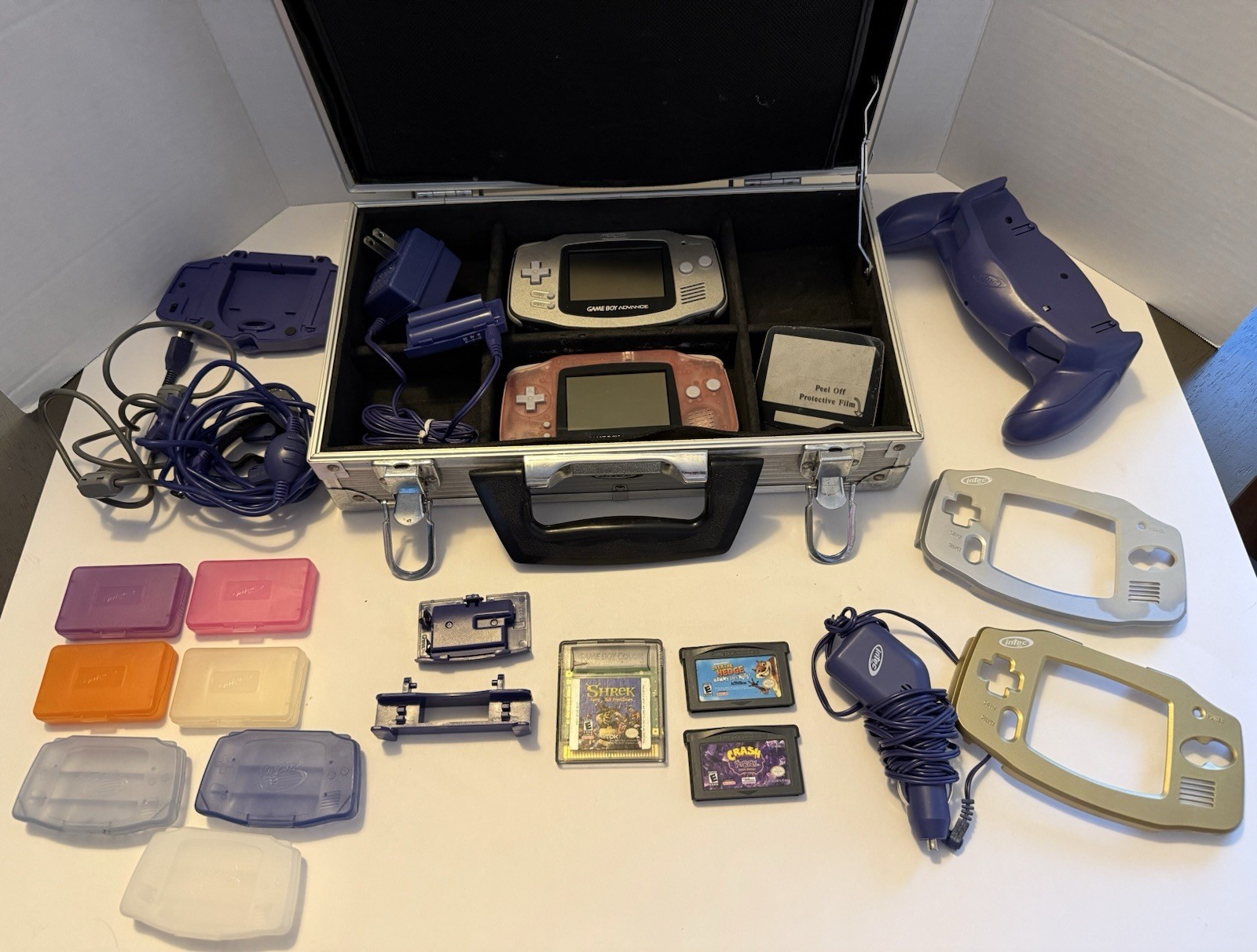 Gamboy Advance Lot 2 Consoles 3 Games Intec Accessories Game Cases Etc. Read