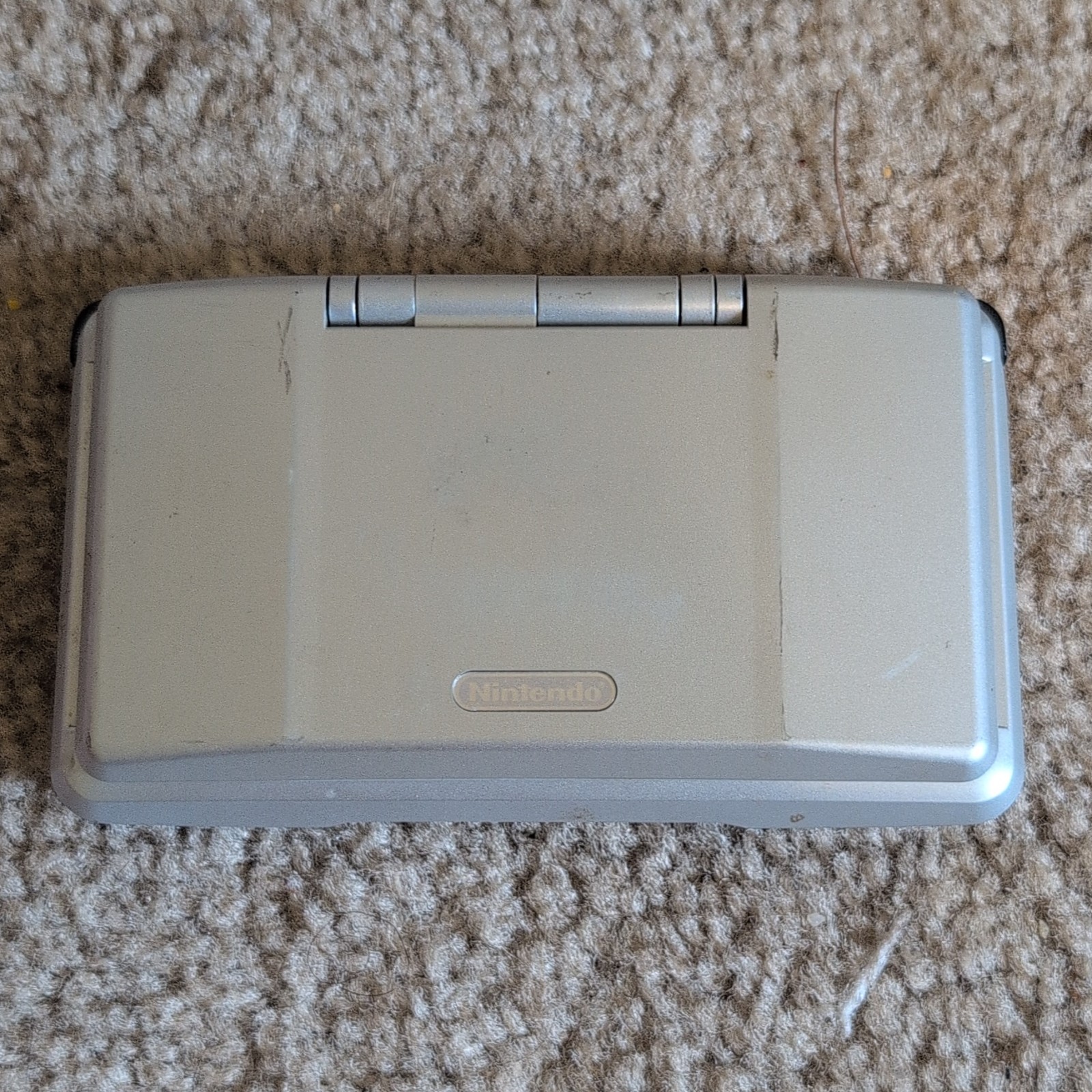 Nintendo DS Silver/Black With Stylus Small Scan Line On Bottom Screen NO CHARGER