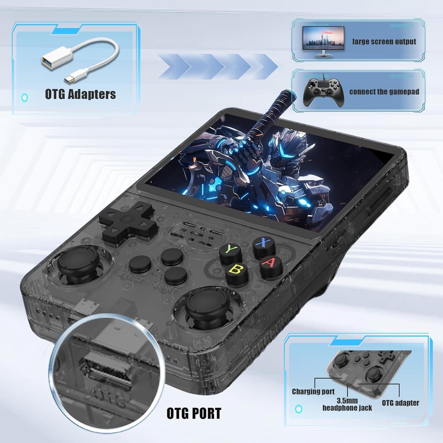 R36S Retro Handheld Game Console 3.5″ Screen 20000+ Games 64GB/128GB Gift